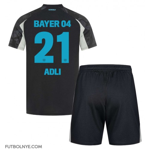 Camiseta Bayer Leverkusen Amine Adli #21 Tercera Equipación para niños 2024-25 manga corta (+ pantalones cortos)